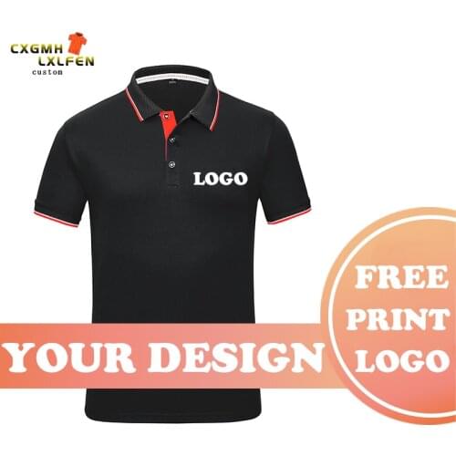10-color POLO shirt custom small collar quick-drying color matching lapel short sleeve printing DIY brand text