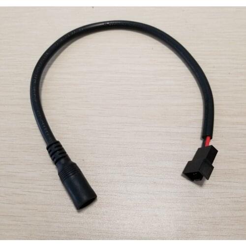 DC 5.5 * 2.1 Female to Small 4Pin 3Pin Adapter Cooling Fan Power Cable with Net Cover 15cm
