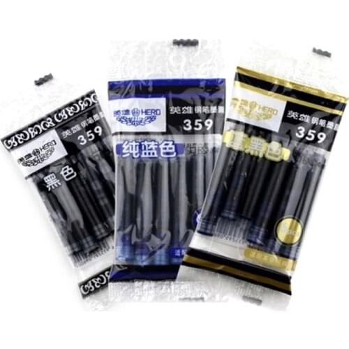 30 pieces Portable Ink Cartridge Fountain Pen Refills Blue Black Ink 3.4mm Caliber Pen Refill Free Shipping