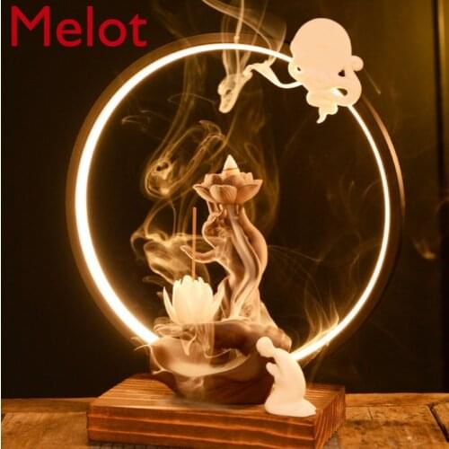 Chinese Simple Zen Incense Burner Buddha Hand Lamp Decoration Creative Home Living Room Sandalwood Agarwood Incense Burner
