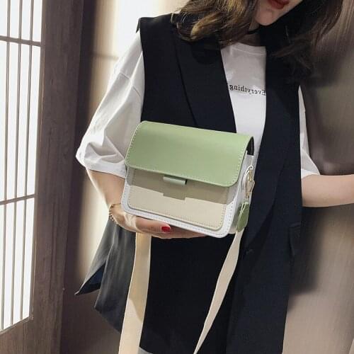 Contrast color Leather purses And Handbags Designer Crossbody For women fashion Simple Shoulder Messenger Bag Ladies