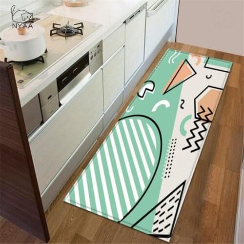 Kitchen Mat Bedroom Entrance Doormat 3D Geometric Pattern Home Floor Decoration Living Room Carpet Bathroom Non-Slip Rug