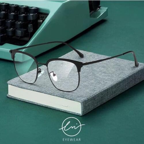 LM Men Blue Light Blocking Glasses Titanium Alloy Frame Computer Gaming Blue Ray Goggles Square Ultralight Eyeglasses For Women