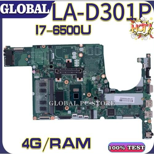 KEFU for ACER laptop motherboard ACER Travelmate P648 TMP648 TMP648-M N15C5 LA-D301P motherboard mainboard test OK I7-6500U 4G
