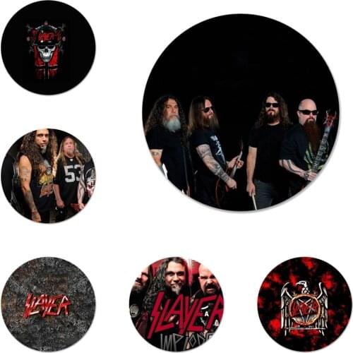 58mm Fashion Rock Band Slayer Icons Pins Badge Decoration Brooches Metal Badges For Backpack Decoration