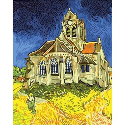 DIY Digital Painting By Numbers Package Orwells Church mural Kits Coloring Wall Art Picture Gift frameless