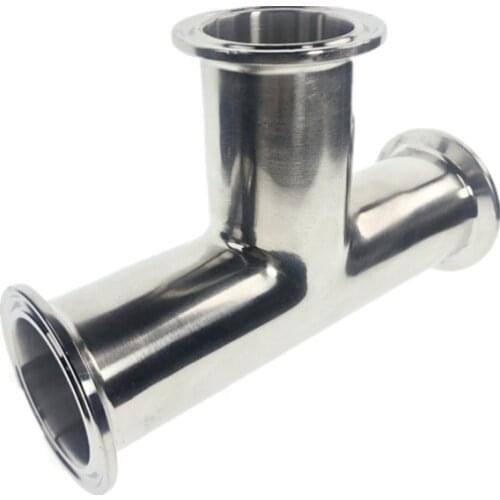 Stainless Steel SS304 Sanitary 3 Way Tee Ferrule Tri Clamp SS304 Weld Ferrule OD102-159MM