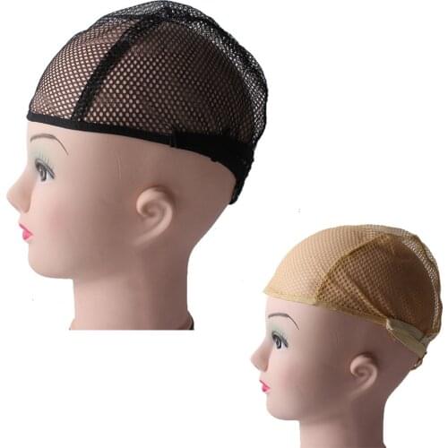 Hot!! 30 PCS/Lot Nylon Wig Caps Hairnets For Making Weaving Wigs Wig Hair Net with Adjustable Stretch Free shipping Black/Beige