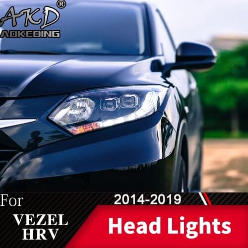 Head Lamp For Car honda HRV 2014-2019 Vezel Headlights Fog Lights Day Running Light DRL H7 LED Bi Xenon Bulb Car Accessory