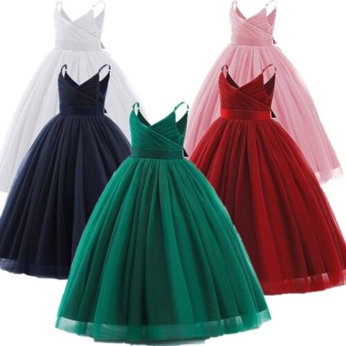 Childrens Unicorn Dress Girls Cosplay Party Princess Costume Kids Rainbow Long Tail Vestidos+Wig+Headband Performance Clothing