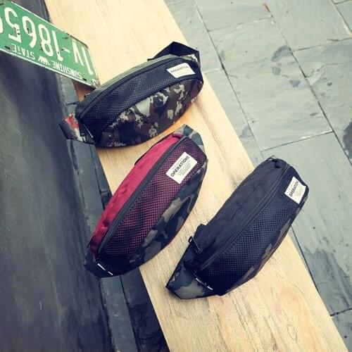 Personality Men Waist Bag Trend Unisex Belt Pack Nylon Banana Bag Men Fanny Pack Solid Color Chest Bags Male Hip Waist Packs