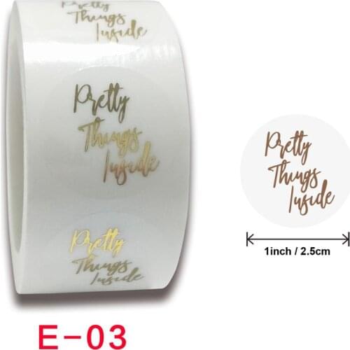 Transparent Golden Foil Perment Sticker Custom Logo Printing Thank You For Your Order Thank You Round Shape Adhesive Stickers