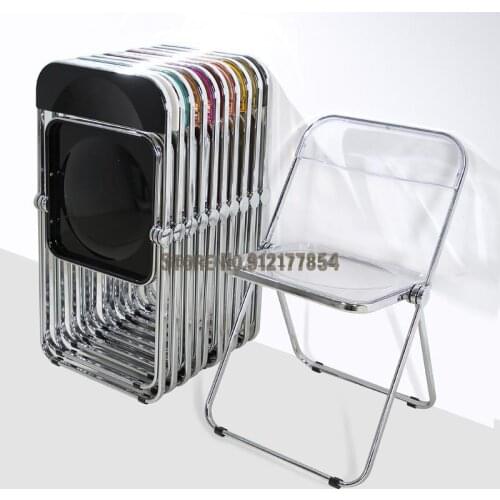 Transparent Chair Net Red Photo Props Light Luxury Ins Wind Plastic Crystal Chair Conference Training Chair Balcony Folding Chai