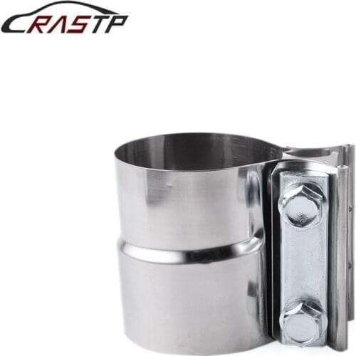 RASTP -2.25"/2.5"3.0" Stainless Steel Lap Joint Exhaust Band Coupler Sleeve Clamp Car Pipe Replacement Accessories RS-CR1014