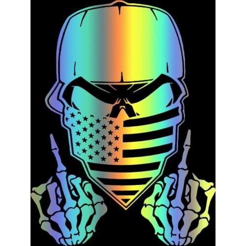 S51258 Various Sizes/Colors Car Stickers Vinyl Decal Gangster Skull Wicked Flag Motorcycle Decorative Accessories Creative