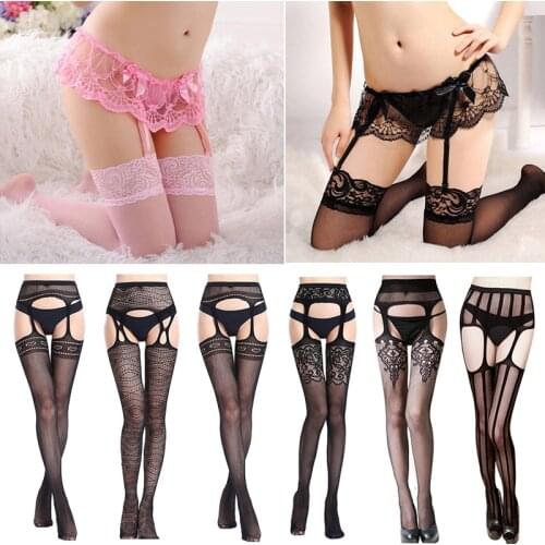 Sexy Lingerie for Women Girls Lace Stockings Suspender Garter Belt Nightclubs Pantyhose Thigh High Over Knee Stocking