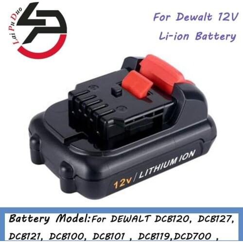 12V 2000mah Li-Ion Replacement Power Tool Battery for DEWALT DCB120 DCD710 DCF813 DCF815 DCF610