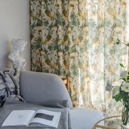 Modern Simplicity Printed Leaf Curtains for Living Room Kids Curtain Window For Bedroom Kitchen Finished Drape Door