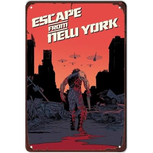 Escape from New York Modern Metal Tin Signs Movies Home Decoration Wall for Toilet Decorative 8x12 Inches