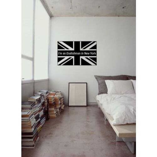 Special Design Modern Wall Decal Quote I'm an Englishman in New York British National Flag Removable Bedroom Wall Sticker SYY363