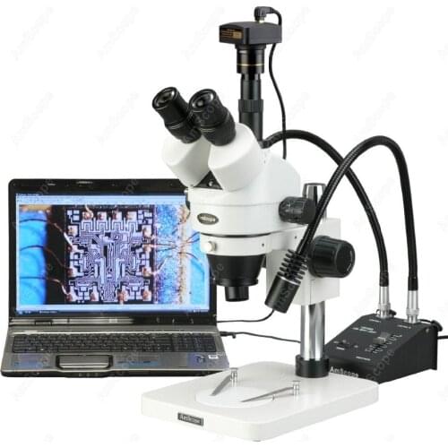 Zoom Stereo Microscope--AmScope 3.5X-225X Zoom Stereo Microscope w Gooseneck LED Lights + 1.3MP Digital Camera