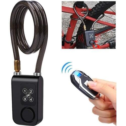 Super Intelligent Phone APP Control Smart Alarm Bluetooth Lock Waterproof 110dB Alarm Bicycle Lock Outdoor Bike Anti Theft Lock