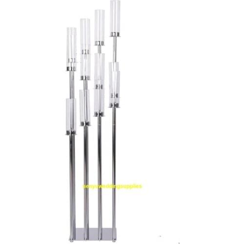 Wedding decoration 10 arms with flower bowl Tall crystal cup candelabra wedding candlestick table top centerpieces