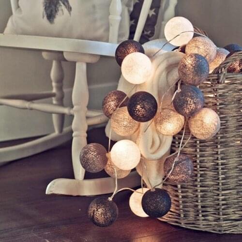 MIFLAME 3M LED Cotton Ball Garland Lights String Christmas Xmas Outdoor Holiday Wedding Party Baby Bed Fairy Lights Decoration
