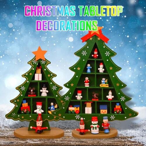 Div Christmas Wooden Christmas Tree Desktop Decoration Ornaments D60