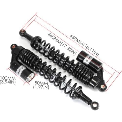 Universal 2pieces 8mm spring 440MM motorcycle shock absorbers suspension for Honda Yamaha Suzuki kawasaki KLX250