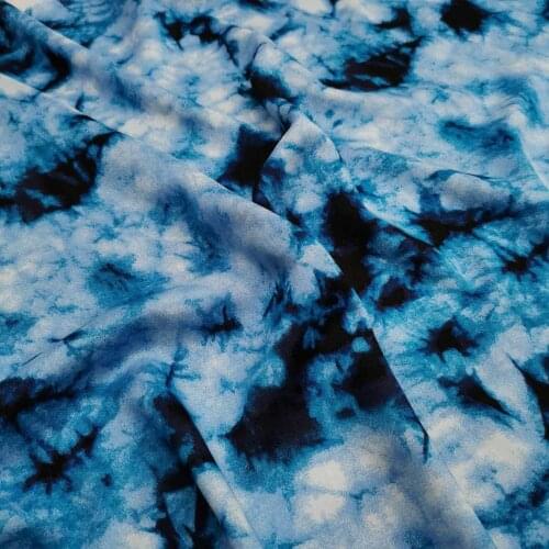 Viscose Cotton Poplin Dress Viscose Cooling Tie Dye Summer Fabric Printed Pajamas Children Dress Fabric