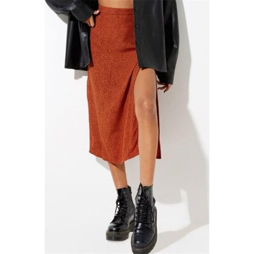 Summer Fashion Chiffon Sexy Split Long Skirt Women Floral Elegant Elasticity High-Waisted Skirt Woman Clothes Package Hip Skirt