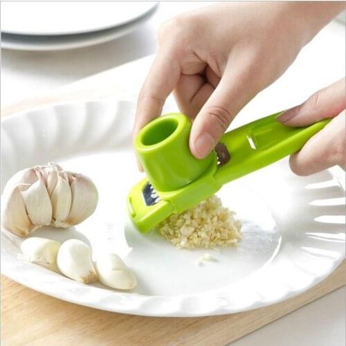 1PC Garlic Press Slicer Home Kitchen Stainless Steel Garlic Slicer Grinder Non-slip Slicing Tool