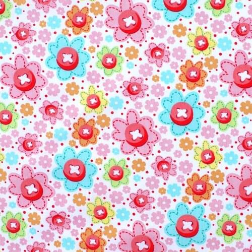 1 yard Cotton Twill Fabric for sewing patchwork, cloth, bedding - Flowers (width=160cm)