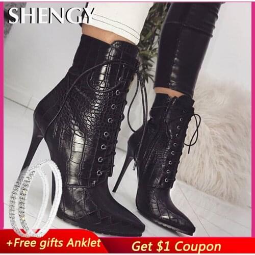 2019 New Summer Boots Sexy Gladiator Sandals Women Pumps Shoes Lace-Up High Heels Sandals Party Boots Black
