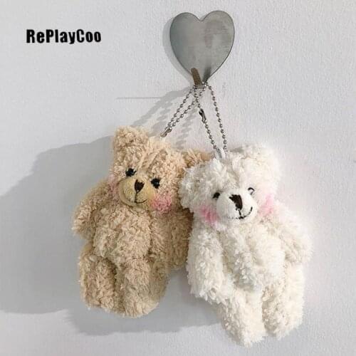 25/40pcs/lotMini Teddy Bear Stuffed Plush Toys Blush chain white bears 12cm animal for Wedding peluches bicho ursinho de pelucia
