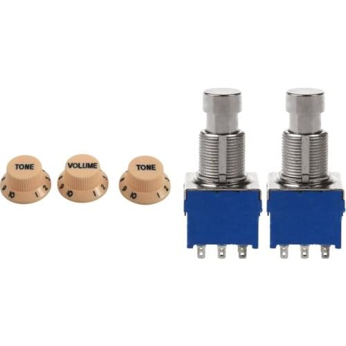 3 Pcs Guitar Control Knobs for Fender Strat & 2 Pcs Guitar Effect Switches 9-Pin