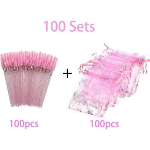 300/200/100/50 Sets Pink Eyelash Bag Colorful Butterfly Eye Lashes Packaging Box Beauty Gift Baggies Wholesale Lash Box Vendors