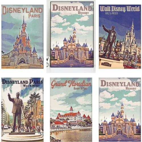 DIY Full Square Diamond Painting Disney Disneyland Paris Cartoon Mickey Mouse Embroidery Picture Mosaic Rhinestone Cross Stitch