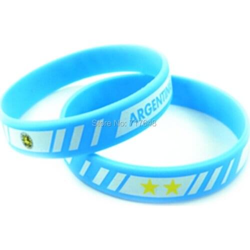 300pcs world cup Argentina wristband silicone bracelets Printed free shipping by FEDEX