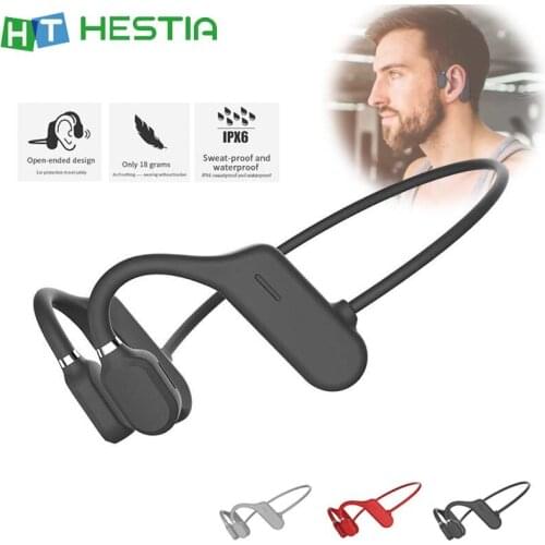 Bone Conduction Wireless Bluetooth Waterproof Headphones Comfortable Wear Open Ear Hook Light Weight Not In-ear Sports Earphones