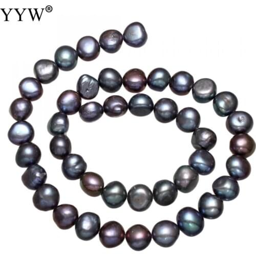 Natural Freshwater Pearl Loose Beads black 8-9mm Approx 0.8mm Sold Per Approx 15 Inch Strand