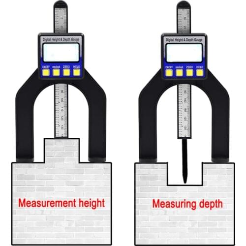 Digital Depth Caliper height gauge Digital Tread Depth Gauge LCD Magnetic Self Standing Aperture 0-80mm
