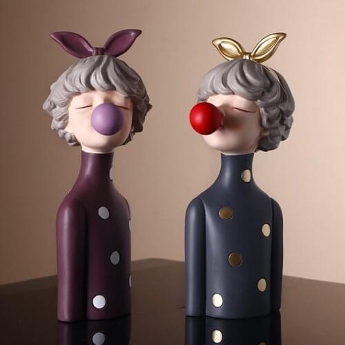 Home decoration, balloon girl, miniature figurine, statue figure, sculpture, modern table furniture, living room, decorative