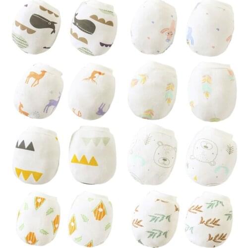 Baby Cotton Cartoon Pattern Anti Scratching Glove Protection Face Scratch Mitten