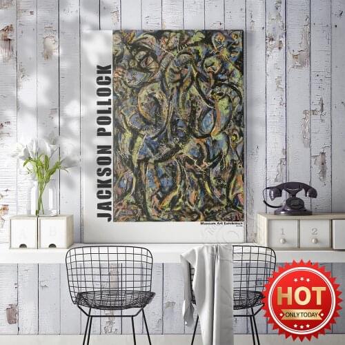 Jackson Pollock Exhibition Museum Poster, Jackson Abstrakt Home Decor Wall Picture, Pollock Drip Painting Vintage Art Stickers