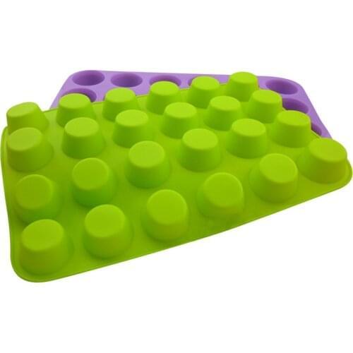 Cake Mold 24 Cavity Silicone Soap Cookies Cupcake Bakeware Pan Tray Mould Home Mini Muffin Cup 3D Non-stick Jelly&Candy Mold