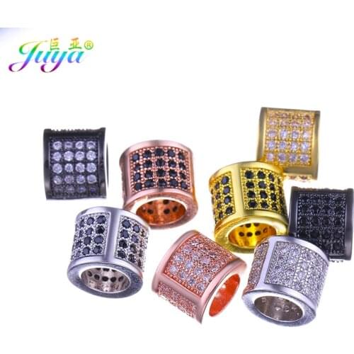 Beadwork Jewelry Findings Supplies Gold 8mm 9mm Cz Metal Charm Beads Accessories For Natural Stones Jewelry DIY Making