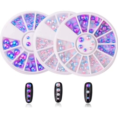 Hot!! Super beauty Gradient color round shape 3D Nail Art flatback Rhinestons,diy Decorations Non HotFix stone