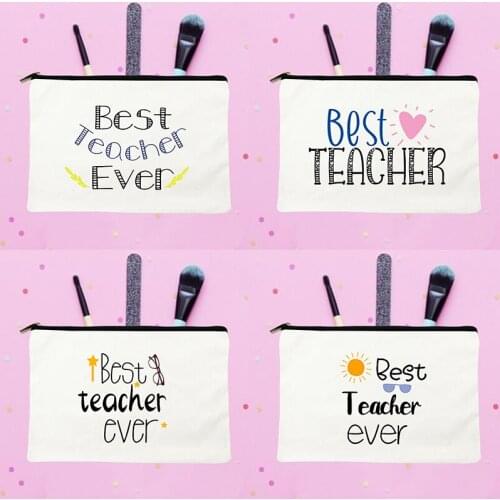 Best Teacher Print Multifunction Cosmetic Bag Women Toiletries Organizer Makeup Caes Female Storage Make Up Pouch Teacher Gifts